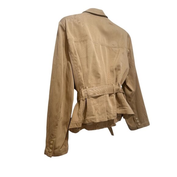 Emanuel Ungaro Safari Double Breasted Blazer Jacket Large Brown Equestrian Ridin - Picture 13 of 16